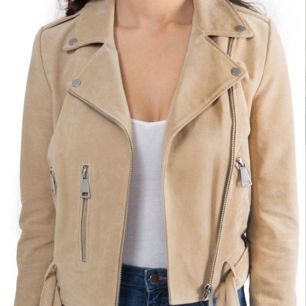 Suede moto style jacket